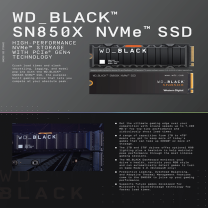 Western Digital WD Black SN850X 1TB/ 2TB NVMe™